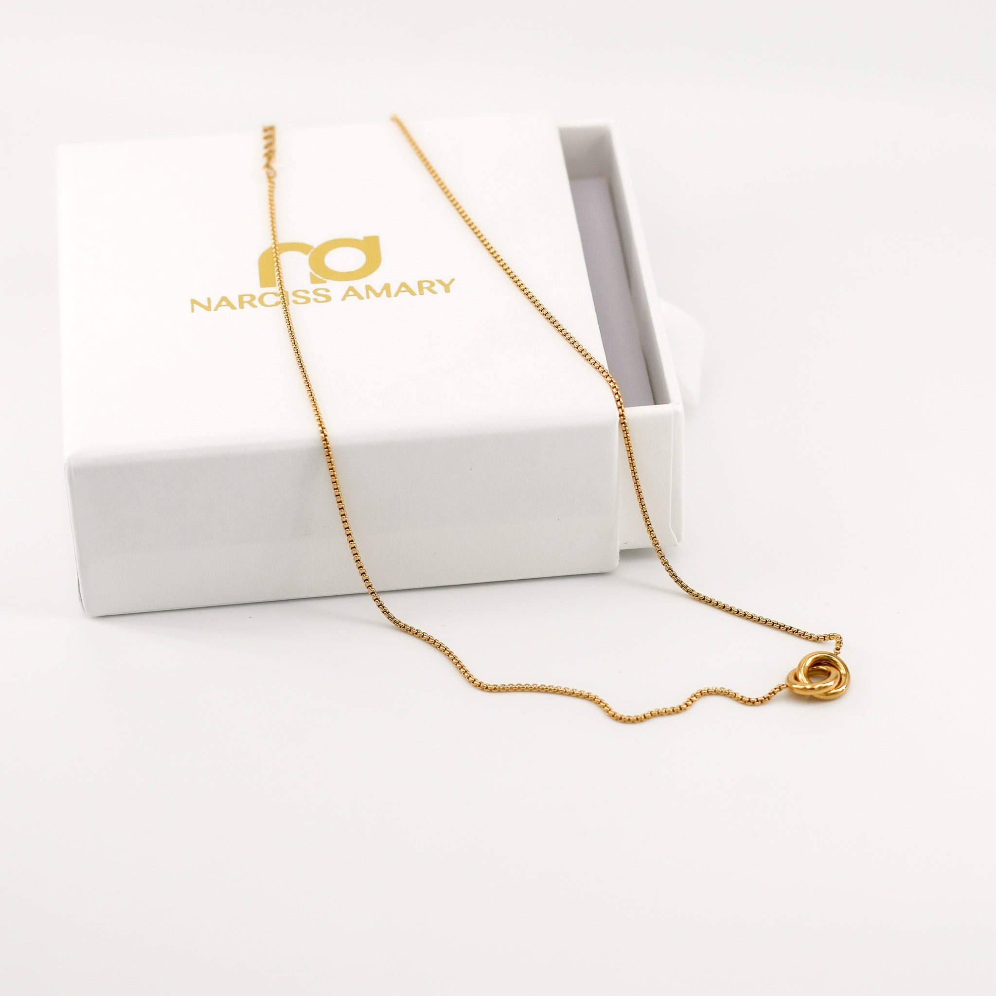 Zierliche goldene Kette Chaîne d'Infini aus 316L Edelstahl mit 18k Vergoldung, verstellbare Länge, Symbol für Unendlichkeit und ewige Verbundenheit