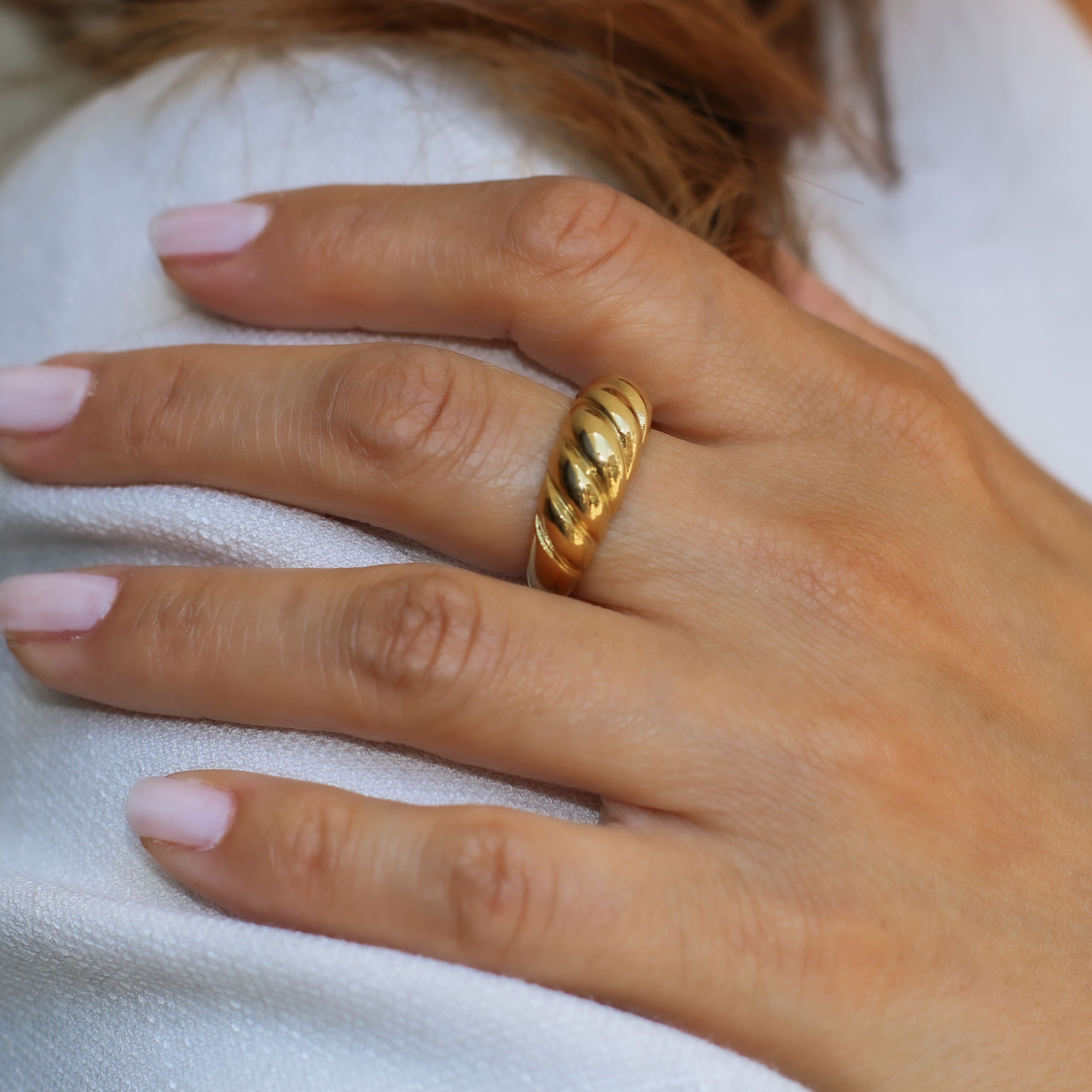 Elegant, Croissant Ring, Minimal style , kate style , Pinterest aethetic