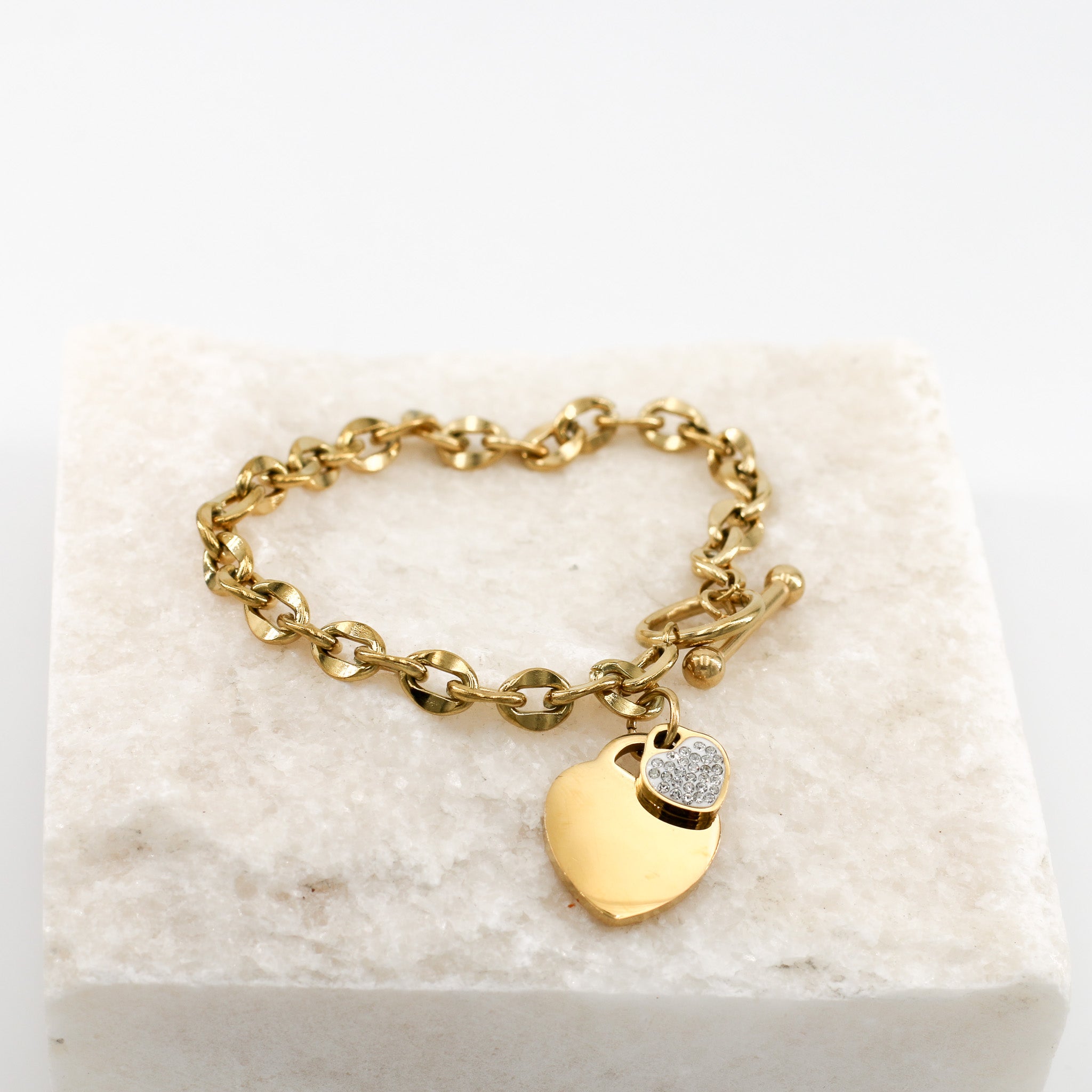 Golden Love Lock Armband