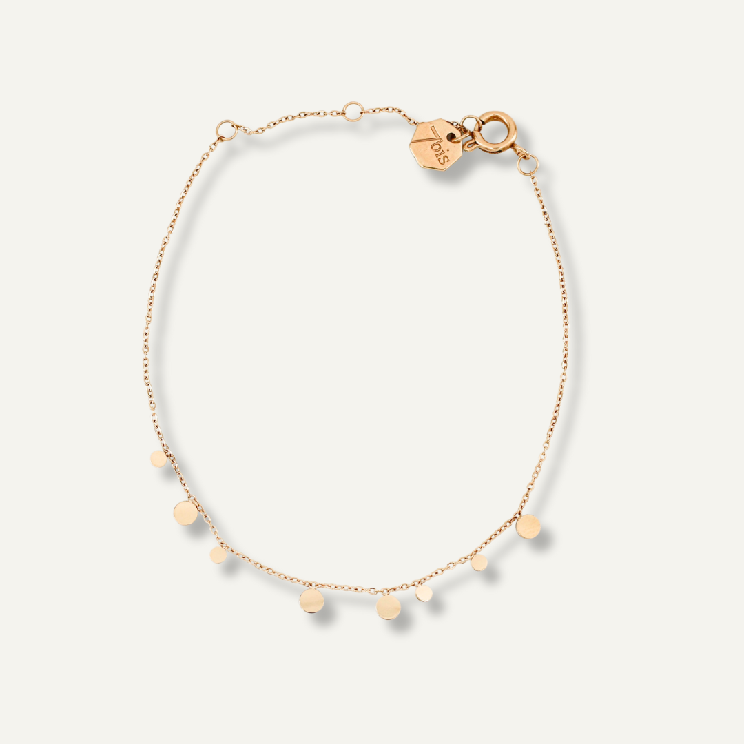 Zartes Plättchen-Armband aus vergoldetem Edelstahl, filigraner Schmuck für Damen